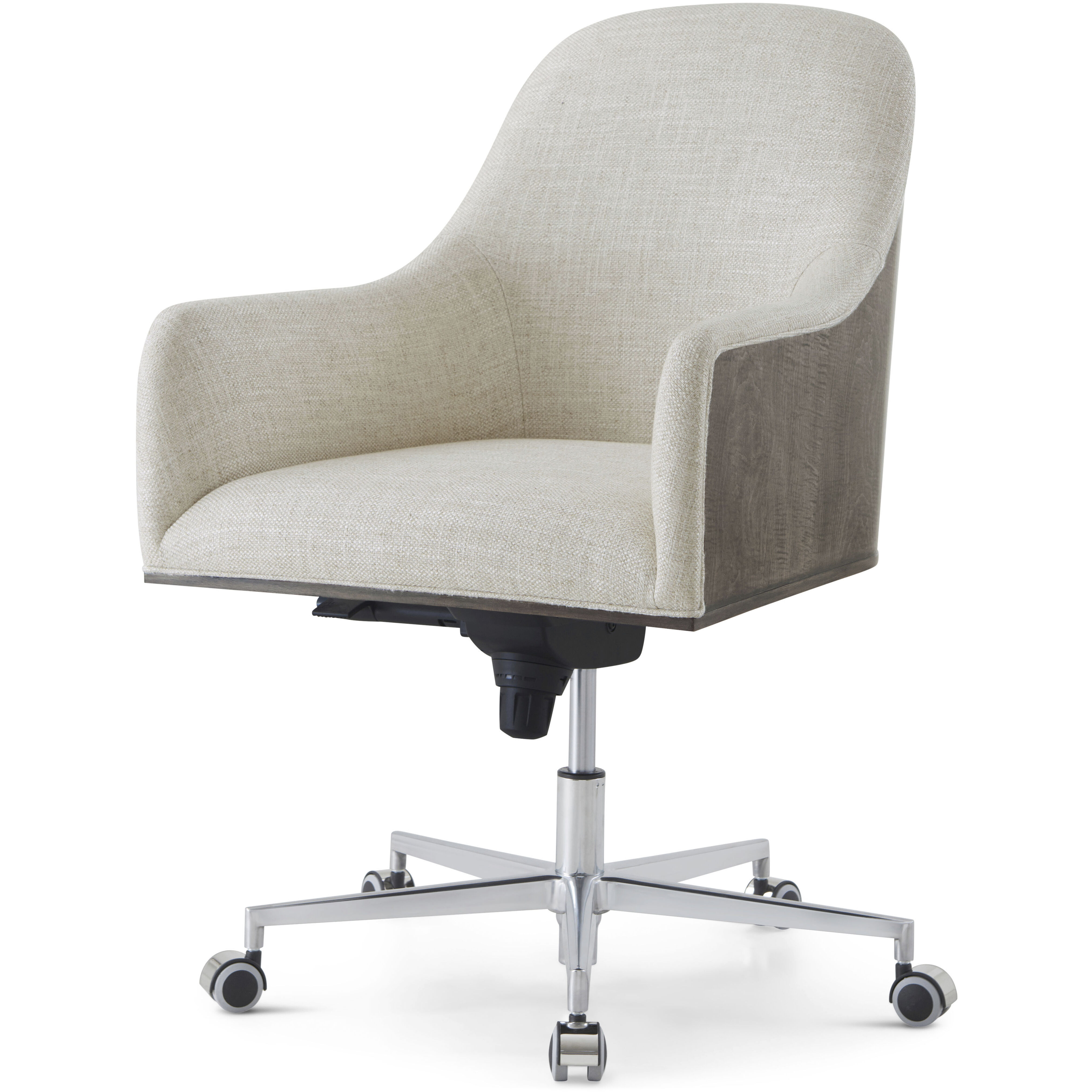 Hudson Pebble Grey Desk Chair, Wooden, Upholstered