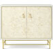 Judith Leiber Couture 40.5 X 19 inch Feather / Solstice / Polished Brass Credenza, Wooden, 2-Door, Brass Base