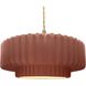 Radiance Collection - Pleated Tier Pendant Ceiling Light in Brushed Brass, Replaceable Bulb, Beige Twist Cord, Canyon Clay, 16.25W x 6H, Form+Finish+Function