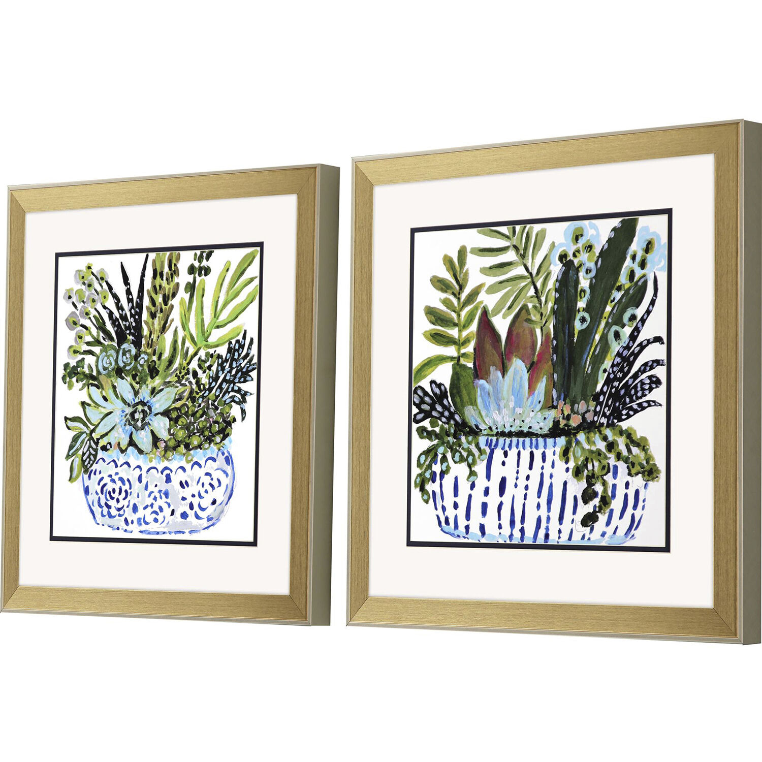 Succulent Garden Blue and Green Framed Art, Propac
