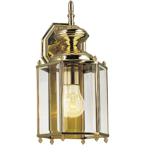 BrassGUARD 1 Light 14 inch Polished Brass Outdoor Wall Lantern