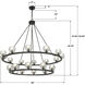 Aragon 22 Light 48 inch Matte Black Chandelier Ceiling Light