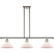 Ballston Orwell 3 Light 36 inch Polished Nickel Island Light Ceiling Light in Matte White Glass, Ballston