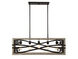 Amador 5 Light 38 inch Noblewood / Iron Linear Chandelier Ceiling Light