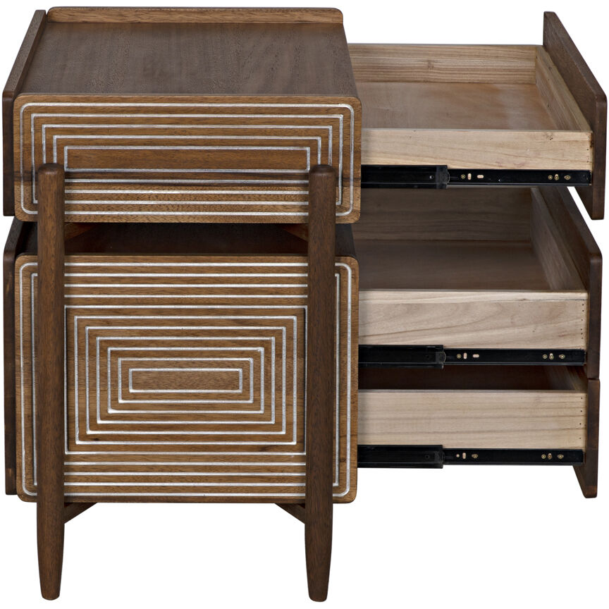 Savino 31 X 30 inch Dark Walnut Side Table
