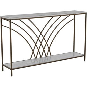 Felding 55 X 13 inch Volakas Marble / Brushed Copper Console Table