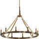 Emmala 10 Light 34 inch Brushed Natural Brass Chandelier Ceiling Light, 1 Tier Large