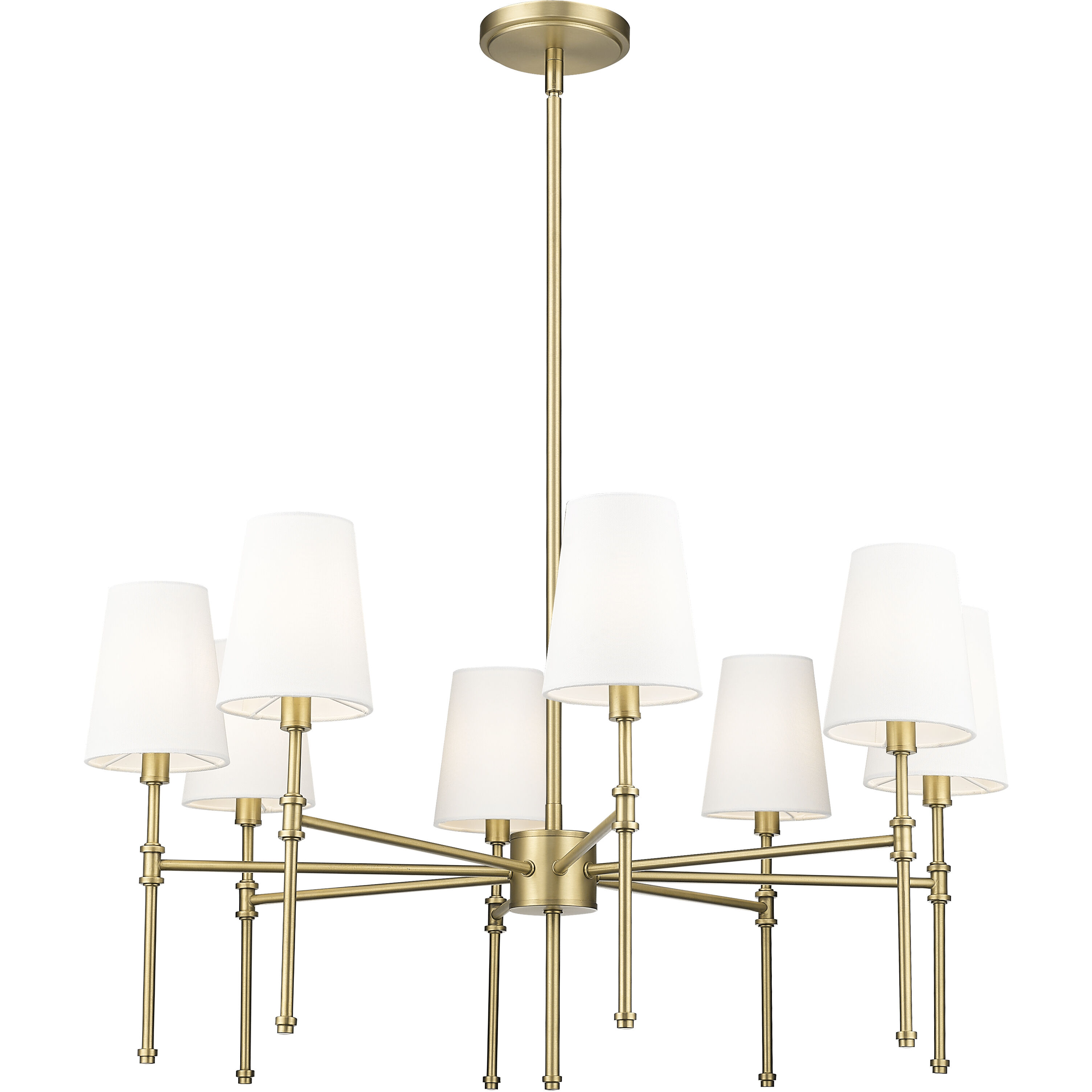 Adorra 8 Light 30 inch Vintage Brass Chandelier Ceiling Light