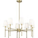 Adorra 8 Light 30 inch Vintage Brass Chandelier Ceiling Light