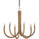 Samsara 6 Light 31.5 inch Saddle Tan Chandelier Ceiling Light, Small