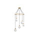 Mid-Century 5 Light 26 inch Natural Brass Pendant Ceiling Light