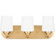 Windom 3 Light 18 inch Satin Brass Wall Bath Fixture Wall Light