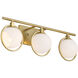 Teatro 3 Light 23.75 inch Brushed Gold Vanity Light Wall Light