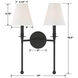 Ottone Way Sconce Wall Light in Black
