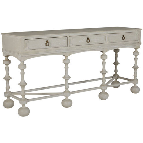 Arrington 76 X 21 inch Cerused White / Antique Brass Console Table