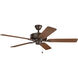 Basics Pro Patio 52 inch Satin Natural Bronze with Walnut Blades Ceiling Fan