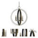 Constell 6 Light 23 inch Brushed Nickel with Matte Black Dining Chandelier Ceiling Light