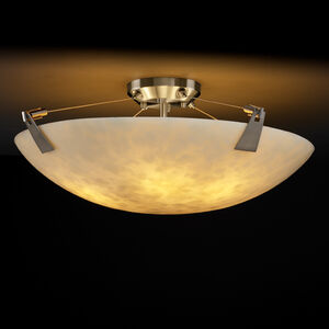 Clouds 8 Light Brushed Nickel Semi-Flush Bowl Ceiling Light in Round Bowl, Incandescent