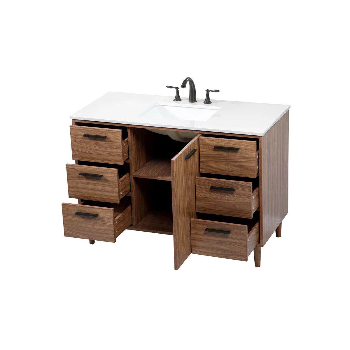 Baldwin 48 X 22 X 34 inch Walnut Brown Vanity Sink Set