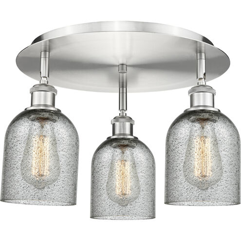 Caledonia 3 Light 16.75 inch Satin Nickel Flush Mount Ceiling Light in Charcoal