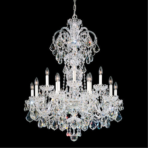 Olde World 15 Light 32 inch Silver Chandelier Ceiling Light in Polished Silver, Olde World Swarovski