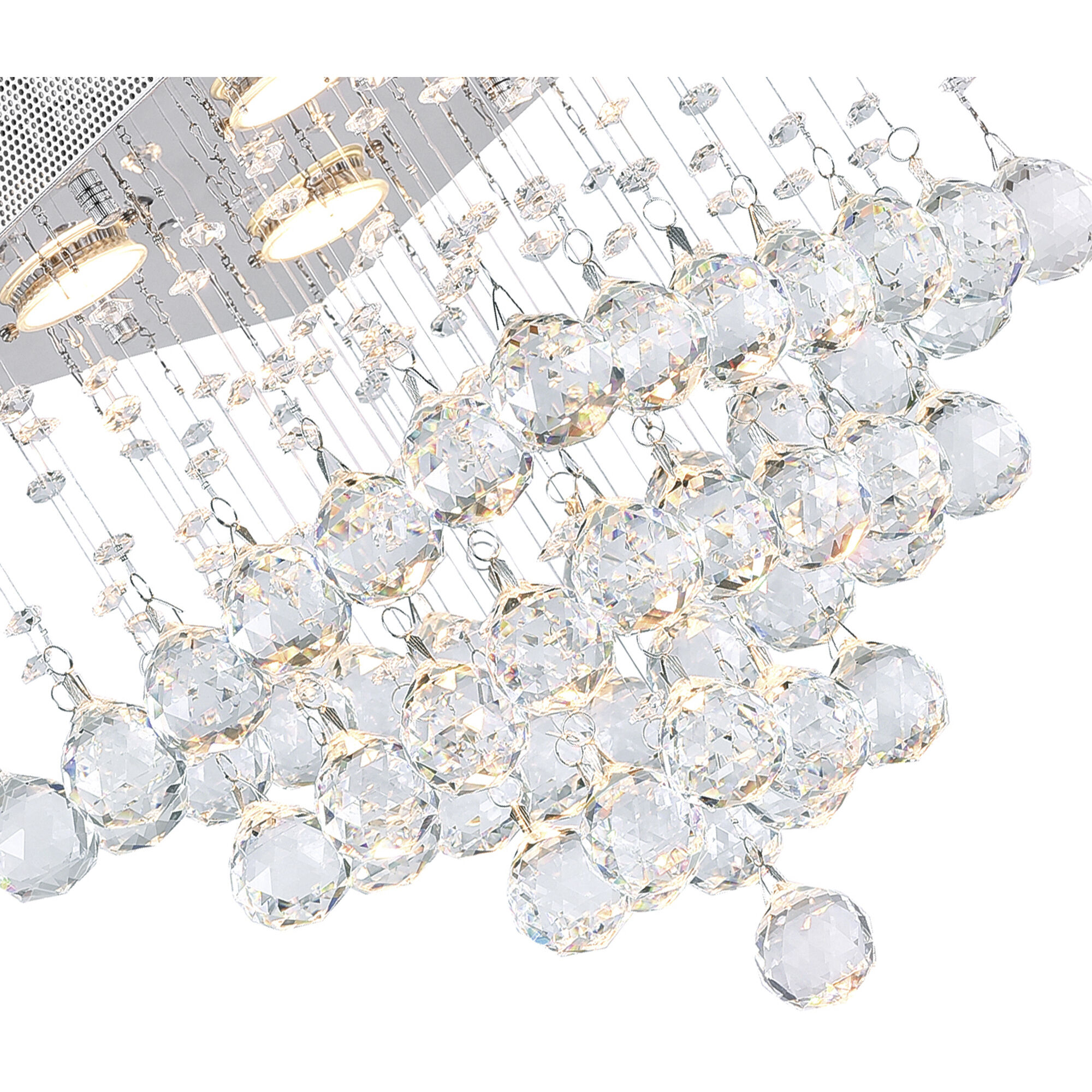 Square 4 Light 12 inch Chrome Flush Mount Ceiling Light