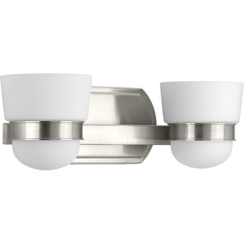 Index 2 Light 15 inch Brushed Nickel Bath Vanity Wall Light
