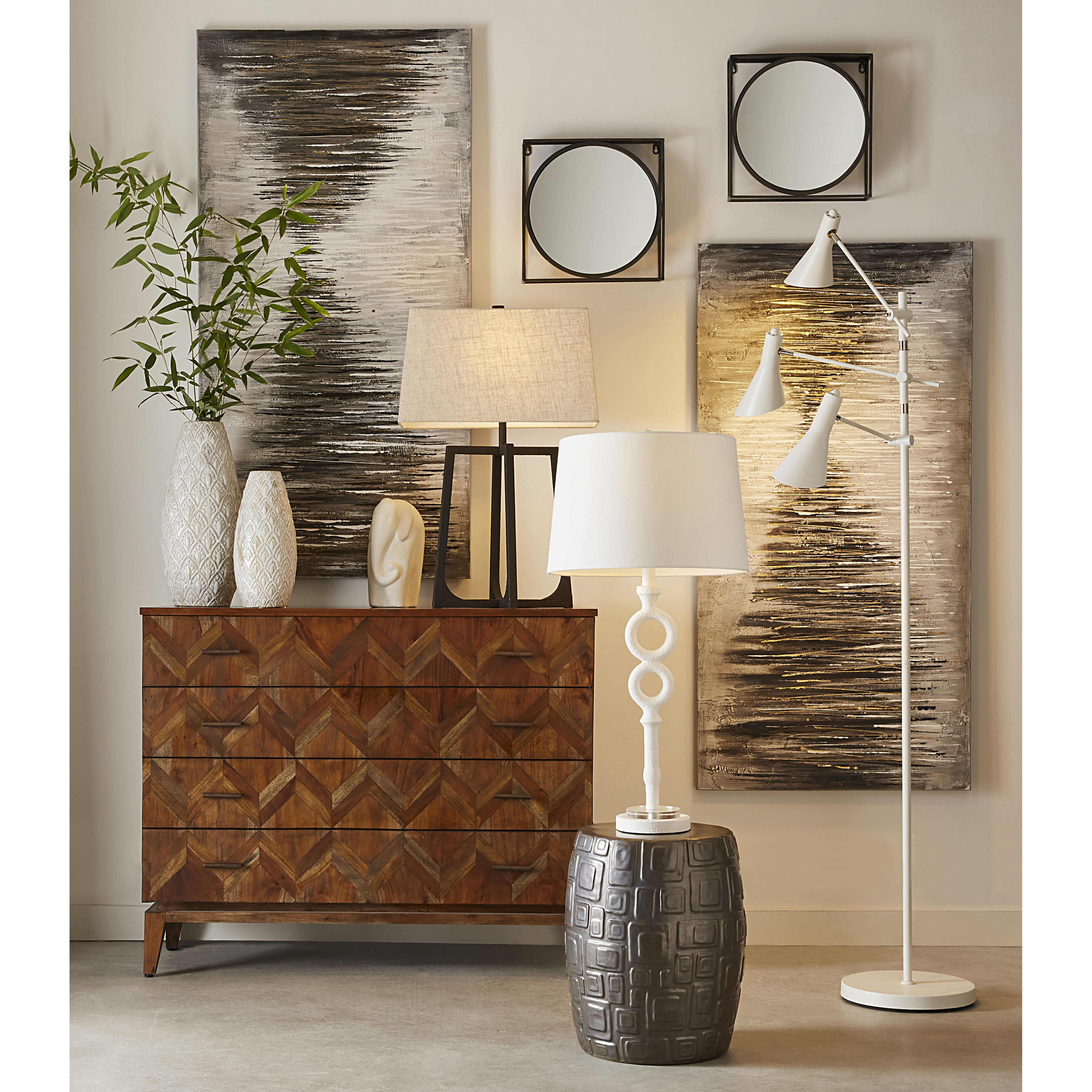 Cambeck 18 inch Blackened Bronze Glazed Accent Stool