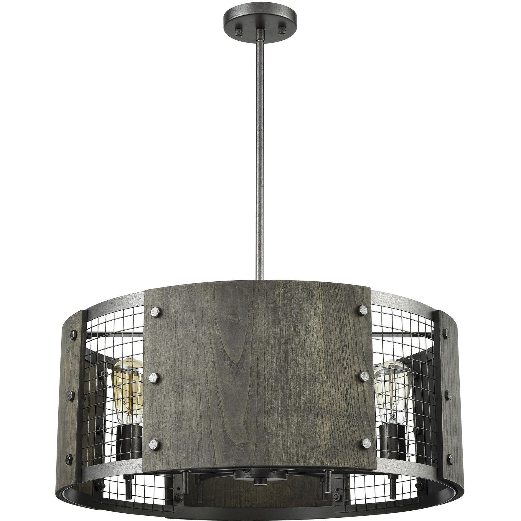 Halstead 6 Light 24 inch Ash Gray with Dark Graphite Chandelier Ceiling Light