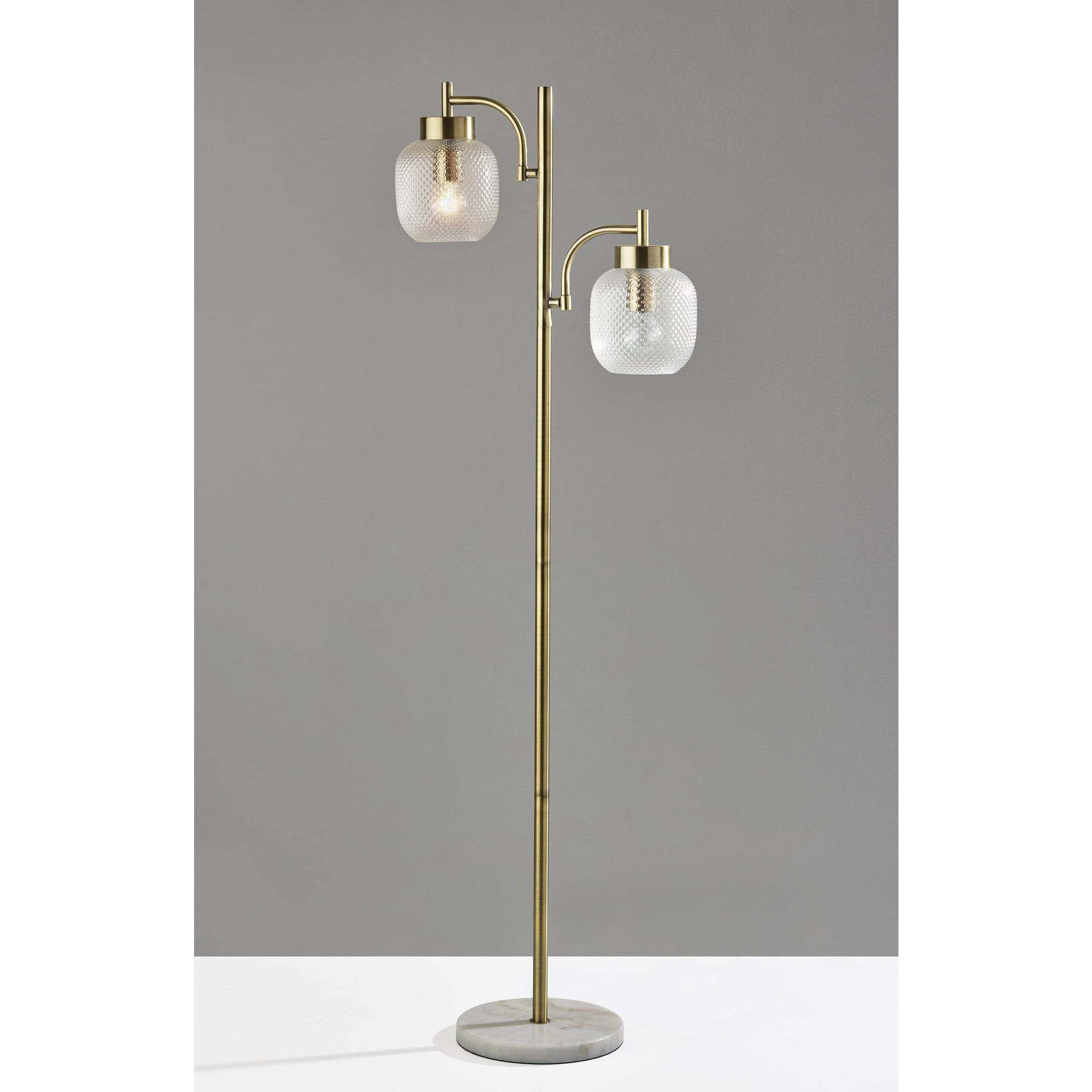 Natasha 62.25 inch 60.00 watt Antique Brass Floor Lamp Portable Light