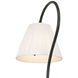 Amber Lewis Dume 23.5 inch 15 watt Aged Iron Arched Table Lamp Portable Light in Silk Pleated