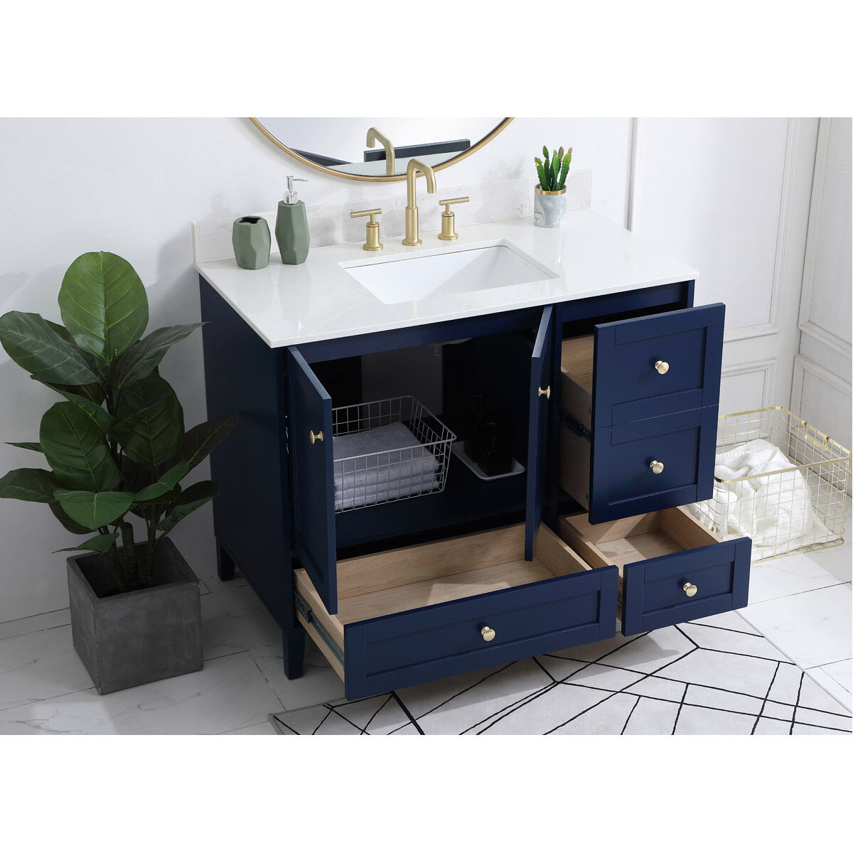 Sommerville 42 X 22 X 34 inch Blue Vanity Sink Set