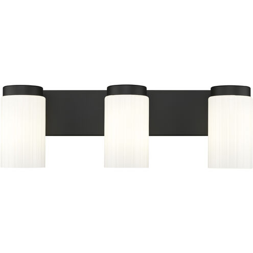 Burk 3 Light 22.5 inch Matte Black Bath Vanity Light Wall Light