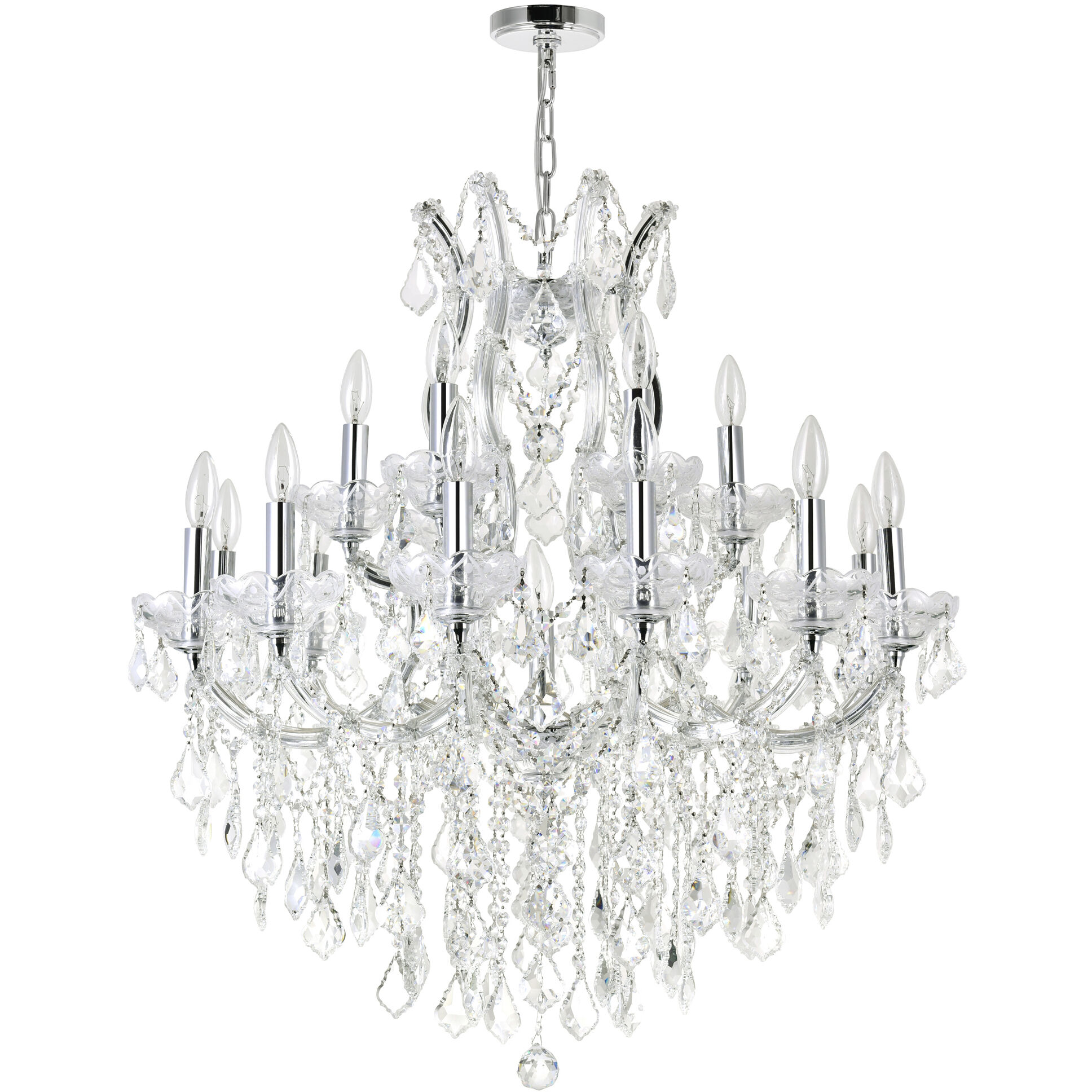 Maria Theresa 19 Light 32 inch Chrome Up Chandelier Ceiling Light