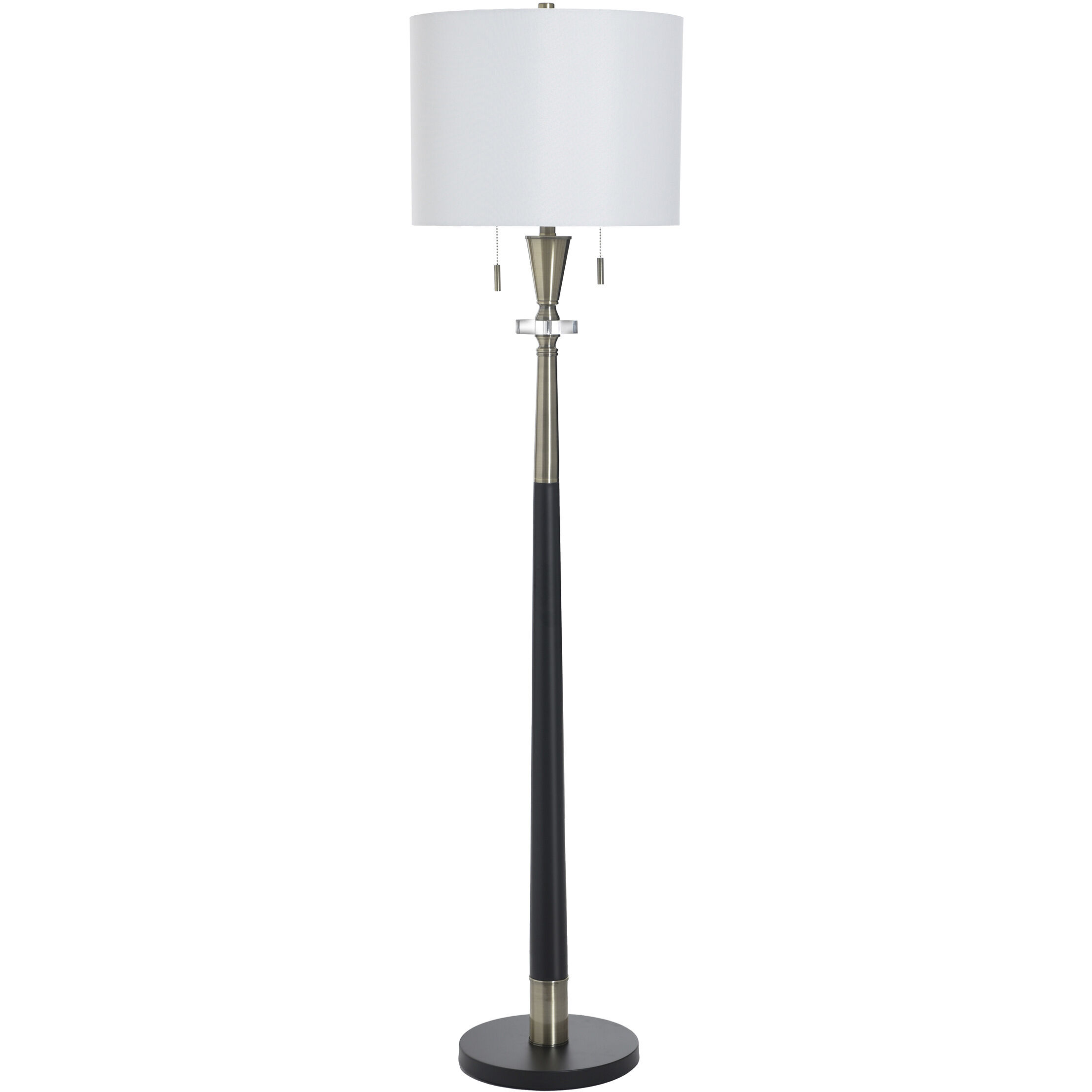 Langston 63.5 inch 60 watt Larson Gold and Black and White Floor Lamp Portable Light