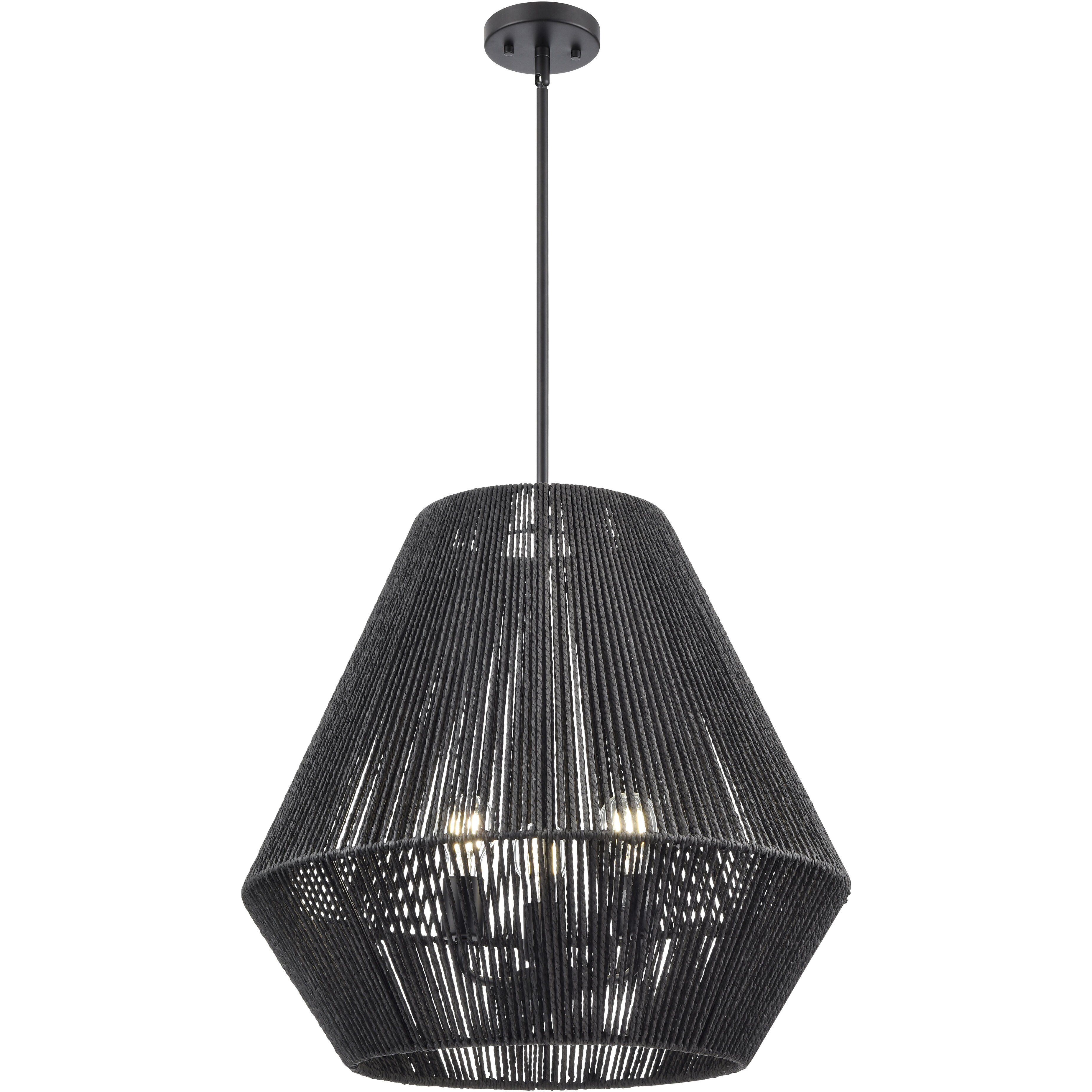 Elise 3 Light 22 inch Matte Black Pendant Ceiling Light