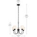 Jolie 5 Light Black Chandelier Ceiling Light in Incandescent