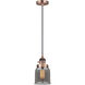 Franklin Restoration Bell 1 Light 5 inch Antique Copper Mini Pendant Ceiling Light in Incandescent, Plated Smoke