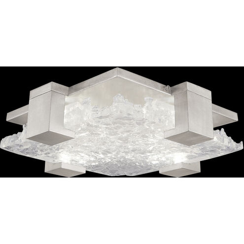 Terra 4 Light 16.75 inch Silver Flush Mount Ceiling Light in Clear Studio Glass