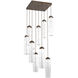 Ledgestone LED 26.1 inch Flat Bronze Chandelier Ceiling Light in 3000K LED, Clear Ledgestone, Square Multi-Port