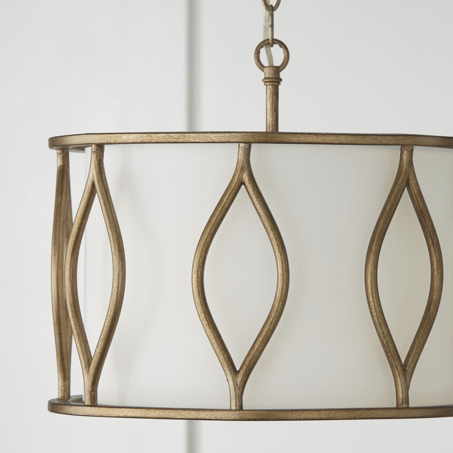 Cohen 3 Light 16 inch Mystic Luster Semi-Flush Ceiling Light, Convertible Dual Mount