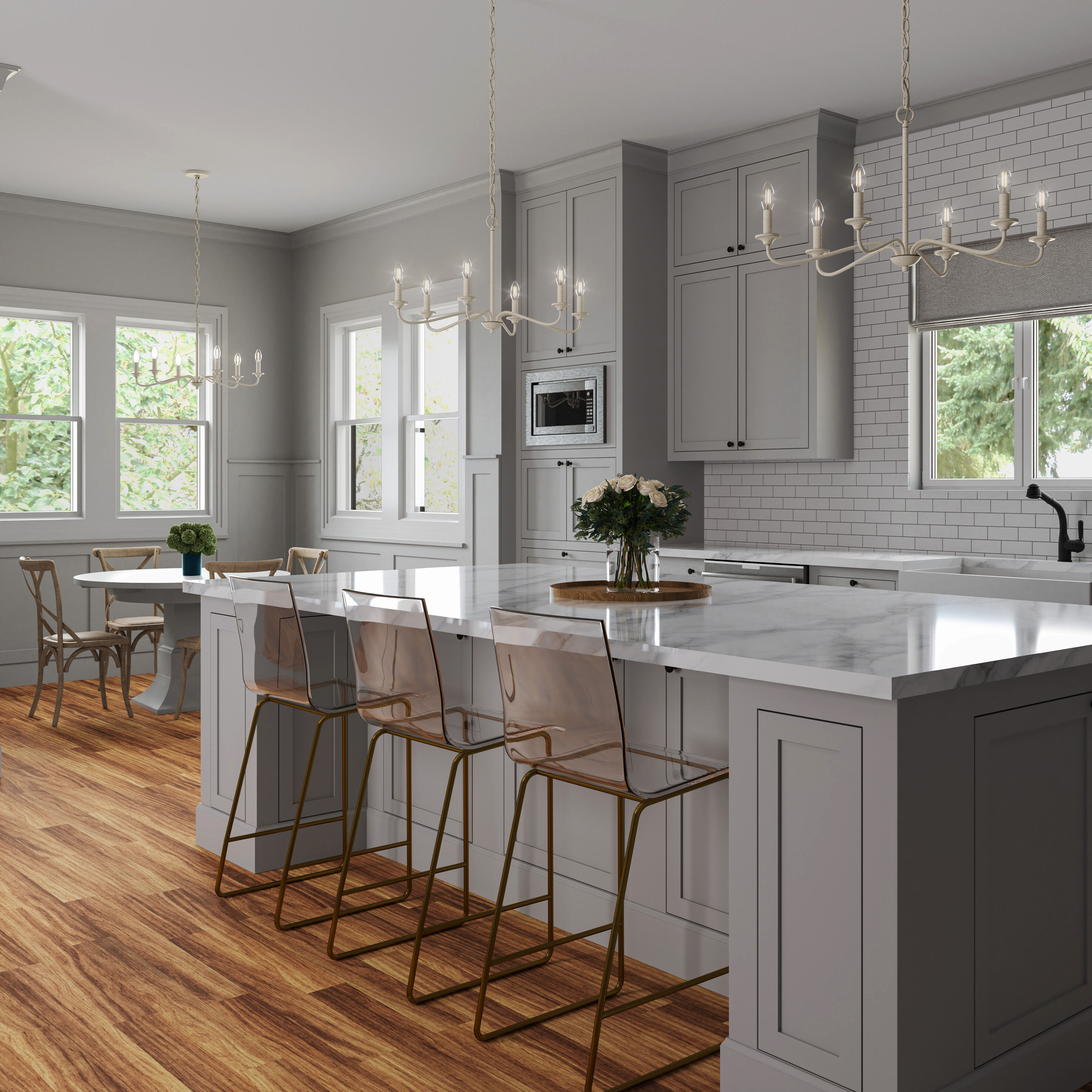 Quinn 6 Light 30 inch Antique White Chandelier Ceiling Light