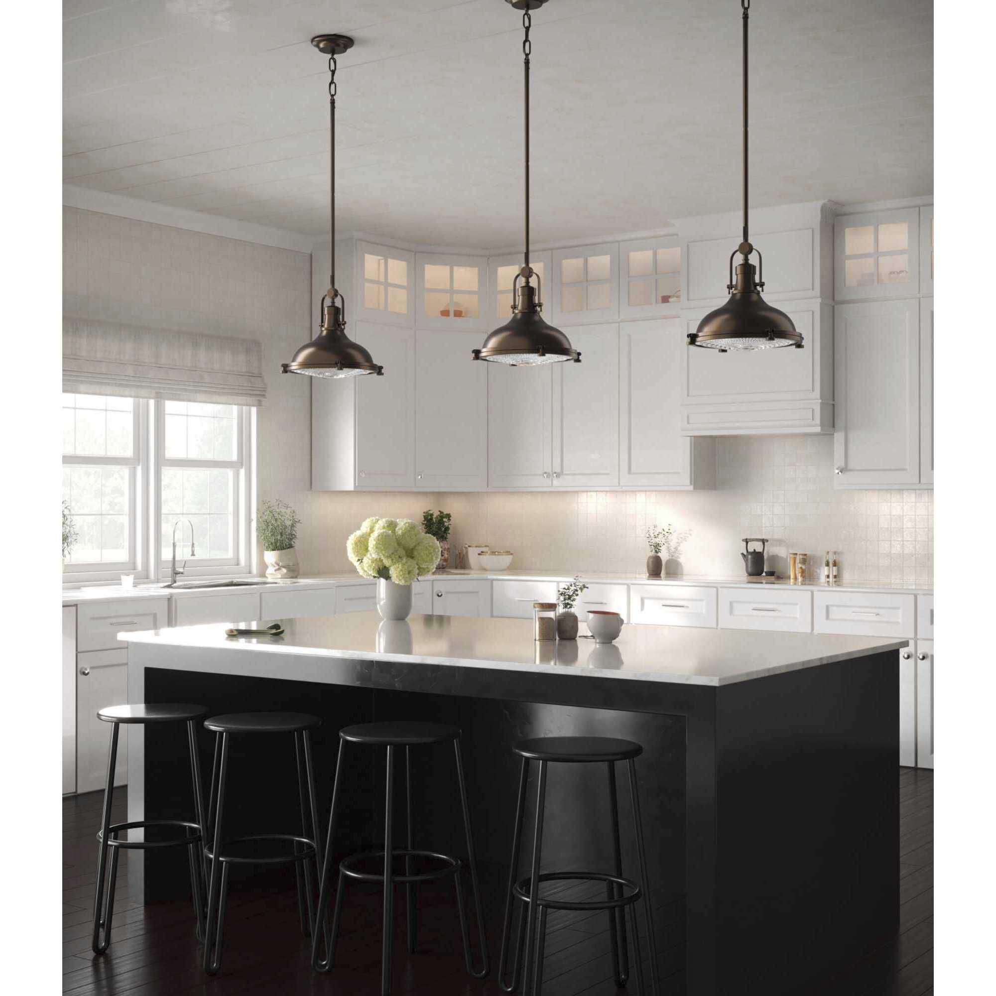 Fresnel Lens LED Oil Rubbed Bronze Pendant Ceiling Light, Progress LED