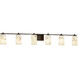 Lumenaria 6 Light 54 inch Dark Bronze Bath Bar Wall Light in Cylinder with Flat Rim, Incandescent