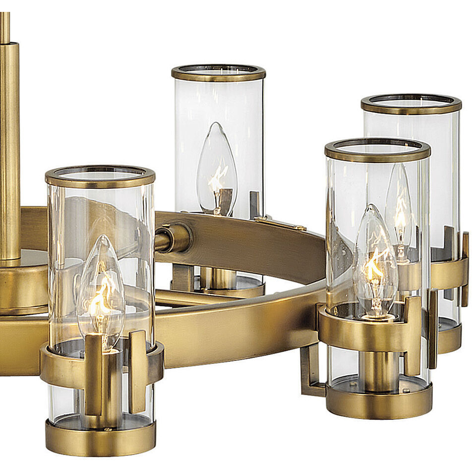 Reeve 8 Light 27 inch Heritage Brass Indoor Chandelier Ceiling Light