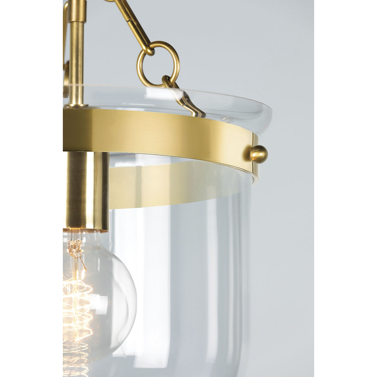 Dunbar 1 Light 10.5 inch Aged Brass Semi Flush Ceiling Light