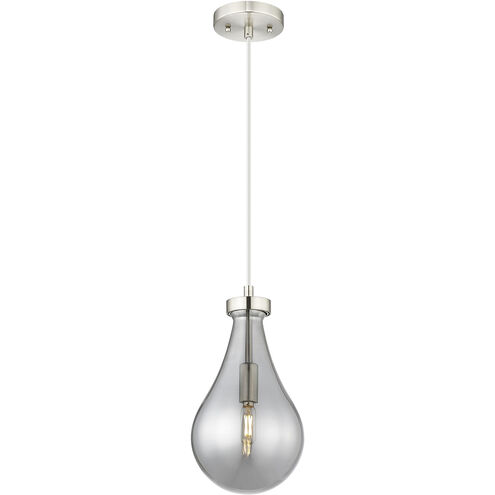 Owego 1 Light 7 inch Satin Nickel Pendant Ceiling Light in Light Smoke Glass