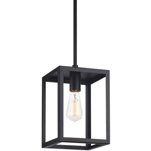 Flare 1 Light 7 inch Black Pendant Ceiling Light