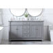 Wesley 60 X 21.5 X 35 inch Grey Vanity Sink Set in Gray