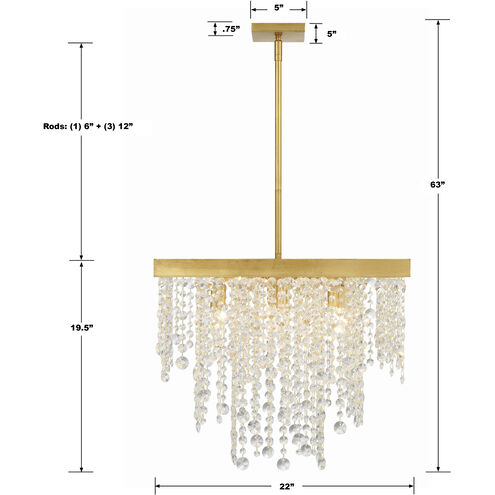 Winham 8 Light 22 inch Antique Gold Chandelier Ceiling Light